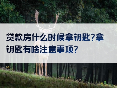 贷款房什么时候拿钥匙？拿钥匙有啥注意事项？