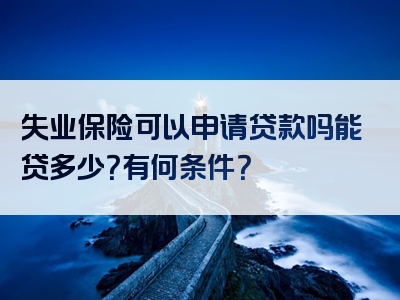 失业保险可以申请贷款吗能贷多少？有何条件？