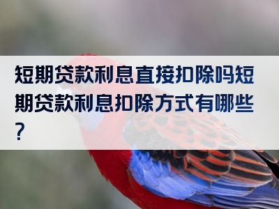 短期贷款利息直接扣除吗短期贷款利息扣除方式有哪些？