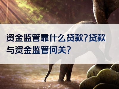 资金监管靠什么贷款？贷款与资金监管何关？