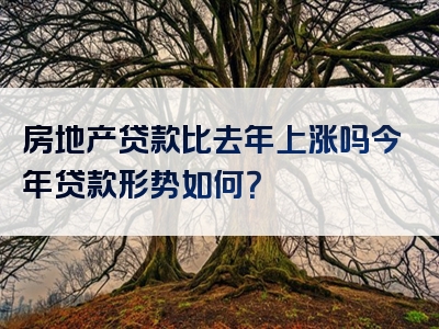 房地产贷款比去年上涨吗今年贷款形势如何？