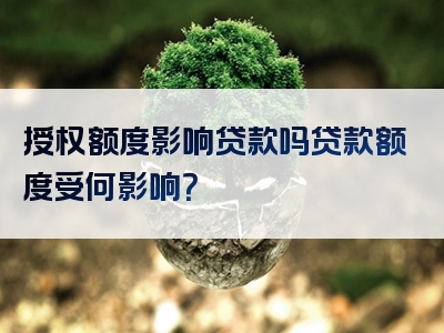 授权额度影响贷款吗贷款额度受何影响？