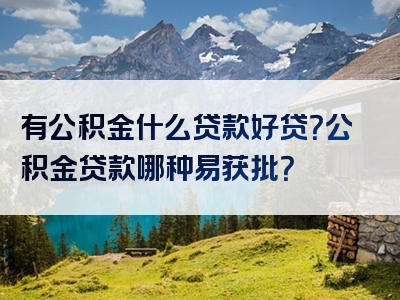 有公积金什么贷款好贷？公积金贷款哪种易获批？