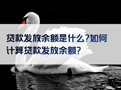 贷款发放余额是什么？如何计算贷款发放余额？