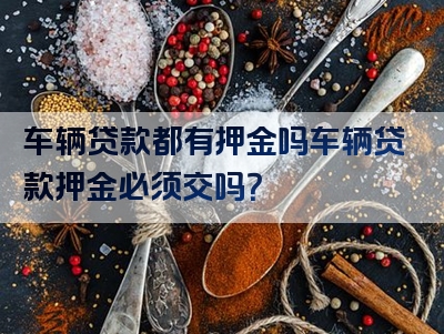 车辆贷款都有押金吗车辆贷款押金必须交吗？