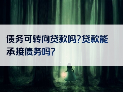 债务可转向贷款吗？贷款能承接债务吗？