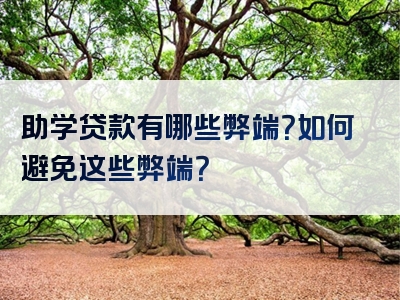 助学贷款有哪些弊端？如何避免这些弊端？