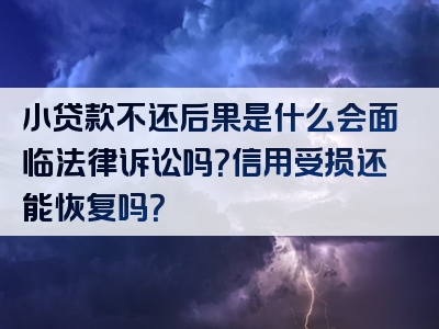 小贷款不还后果是什么会面临法律诉讼吗？信用受损还能恢复吗？