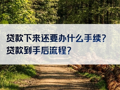 贷款下来还要办什么手续？贷款到手后流程？