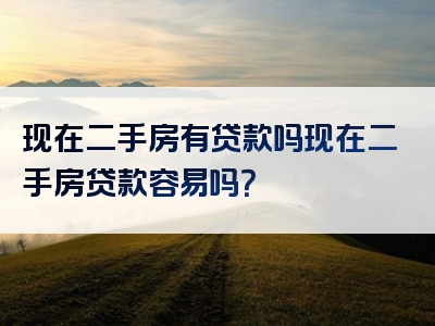 现在二手房有贷款吗现在二手房贷款容易吗？