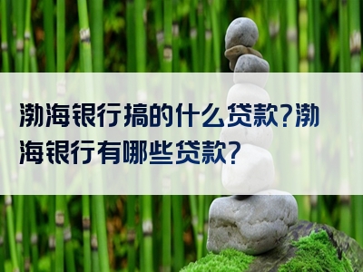 渤海银行搞的什么贷款？渤海银行有哪些贷款？