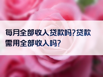 每月全部收入贷款吗？贷款需用全部收入吗？