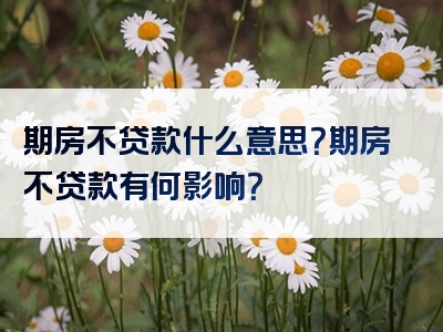 期房不贷款什么意思？期房不贷款有何影响？