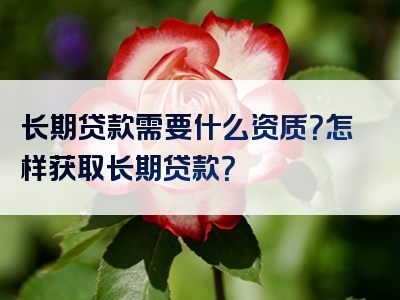 长期贷款需要什么资质？怎样获取长期贷款？