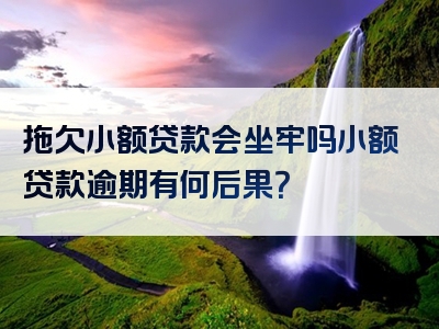 拖欠小额贷款会坐牢吗小额贷款逾期有何后果？