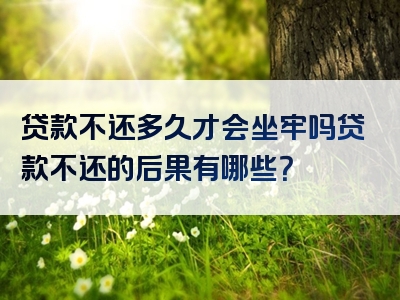 贷款不还多久才会坐牢吗贷款不还的后果有哪些？