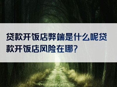 贷款开饭店弊端是什么呢贷款开饭店风险在哪？