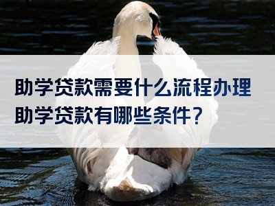 助学贷款需要什么流程办理助学贷款有哪些条件？