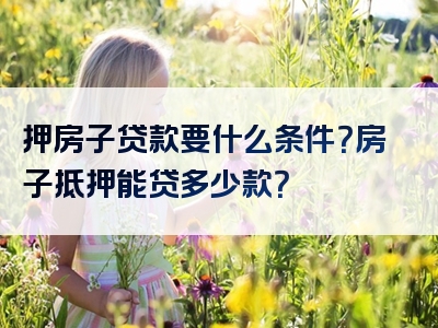 押房子贷款要什么条件？房子抵押能贷多少款？