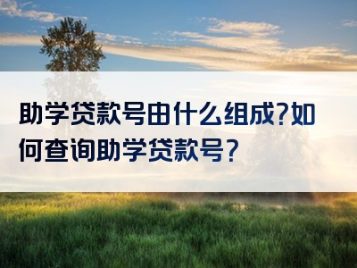 助学贷款号由什么组成？如何查询助学贷款号？