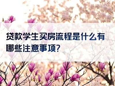 贷款学生买房流程是什么有哪些注意事项？