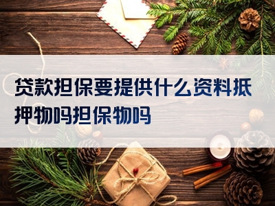 贷款担保要提供什么资料抵押物吗担保物吗