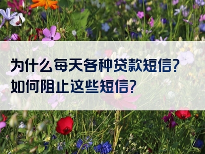 为什么每天各种贷款短信？如何阻止这些短信？