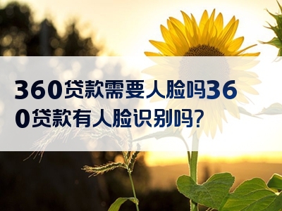 360贷款需要人脸吗360贷款有人脸识别吗？