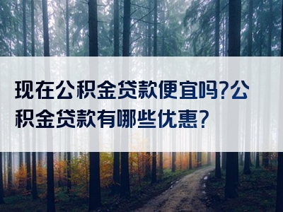 现在公积金贷款便宜吗？公积金贷款有哪些优惠？