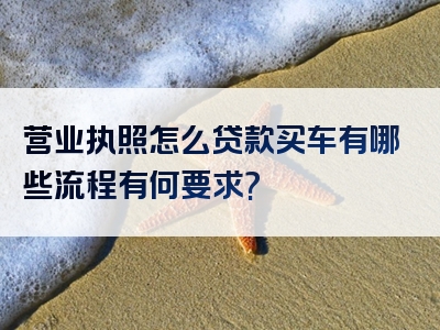 营业执照怎么贷款买车有哪些流程有何要求?