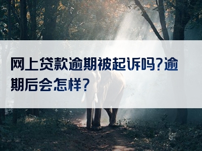 网上贷款逾期被起诉吗？逾期后会怎样？