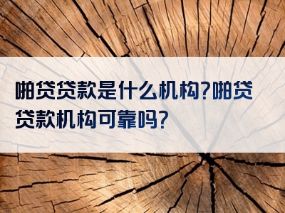 啪贷贷款是什么机构？啪贷贷款机构可靠吗？