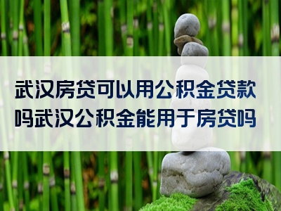 武汉房贷可以用公积金贷款吗武汉公积金能用于房贷吗