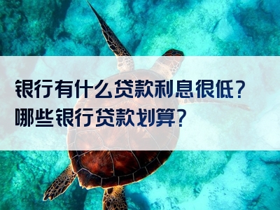 银行有什么贷款利息很低？哪些银行贷款划算？