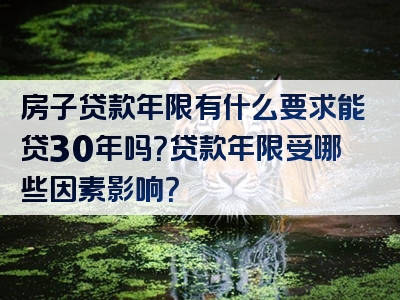 房子贷款年限有什么要求能贷30年吗？贷款年限受哪些因素影响？