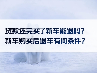 贷款还完买了新车能退吗？新车购买后退车有何条件？