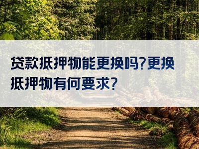 贷款抵押物能更换吗？更换抵押物有何要求？