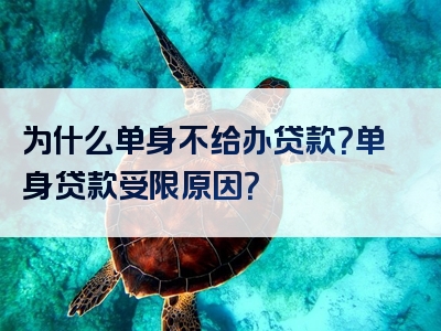 为什么单身不给办贷款？单身贷款受限原因？