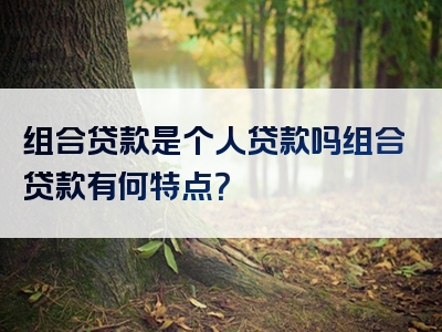 组合贷款是个人贷款吗组合贷款有何特点？