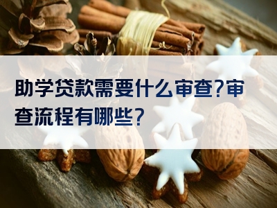 助学贷款需要什么审查？审查流程有哪些？