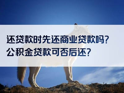 还贷款时先还商业贷款吗？公积金贷款可否后还？