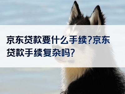 京东贷款要什么手续？京东贷款手续复杂吗？