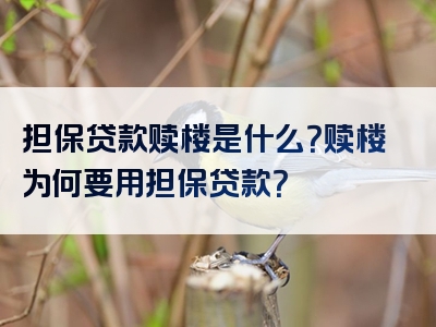 担保贷款赎楼是什么？赎楼为何要用担保贷款？