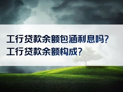 工行贷款余额包涵利息吗？工行贷款余额构成？