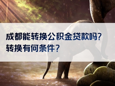 成都能转换公积金贷款吗？转换有何条件？