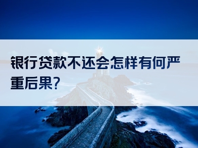 银行贷款不还会怎样有何严重后果？