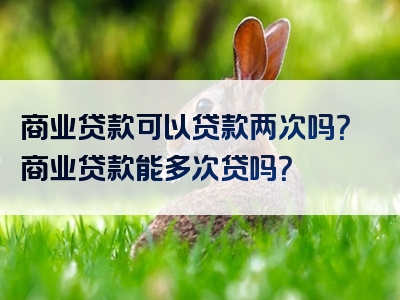 商业贷款可以贷款两次吗？商业贷款能多次贷吗？