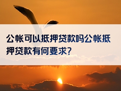 公帐可以抵押贷款吗公帐抵押贷款有何要求？