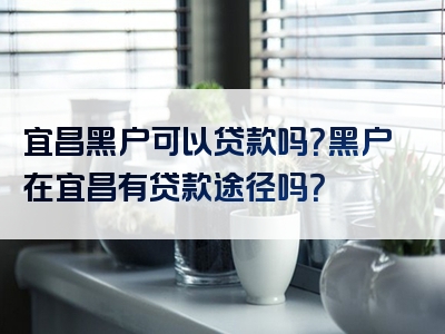 宜昌黑户可以贷款吗？黑户在宜昌有贷款途径吗？