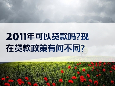 2011年可以贷款吗？现在贷款政策有何不同？